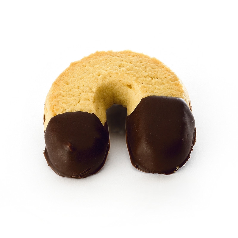Ferretti frolla - short pastry biscuit glazed with chocolate